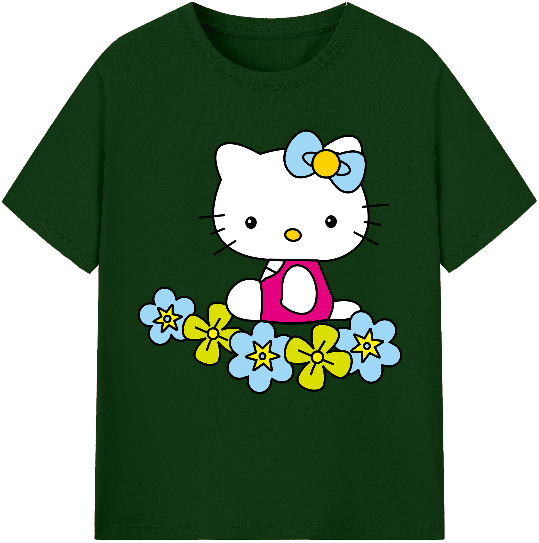 （画像用） Hello Kitty ハローキティ 綿100％半袖Tシャツ（フロントプリント）